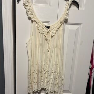 Torrid Cream Lace Trim Women's Top